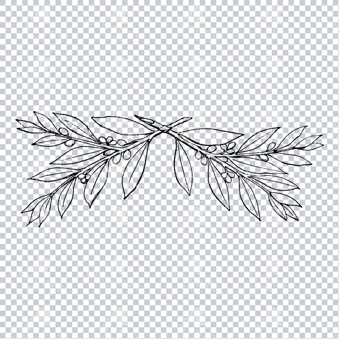 Vintage Decorative Line Art Illustration - Floral - Border - Frame - Pattern No.163