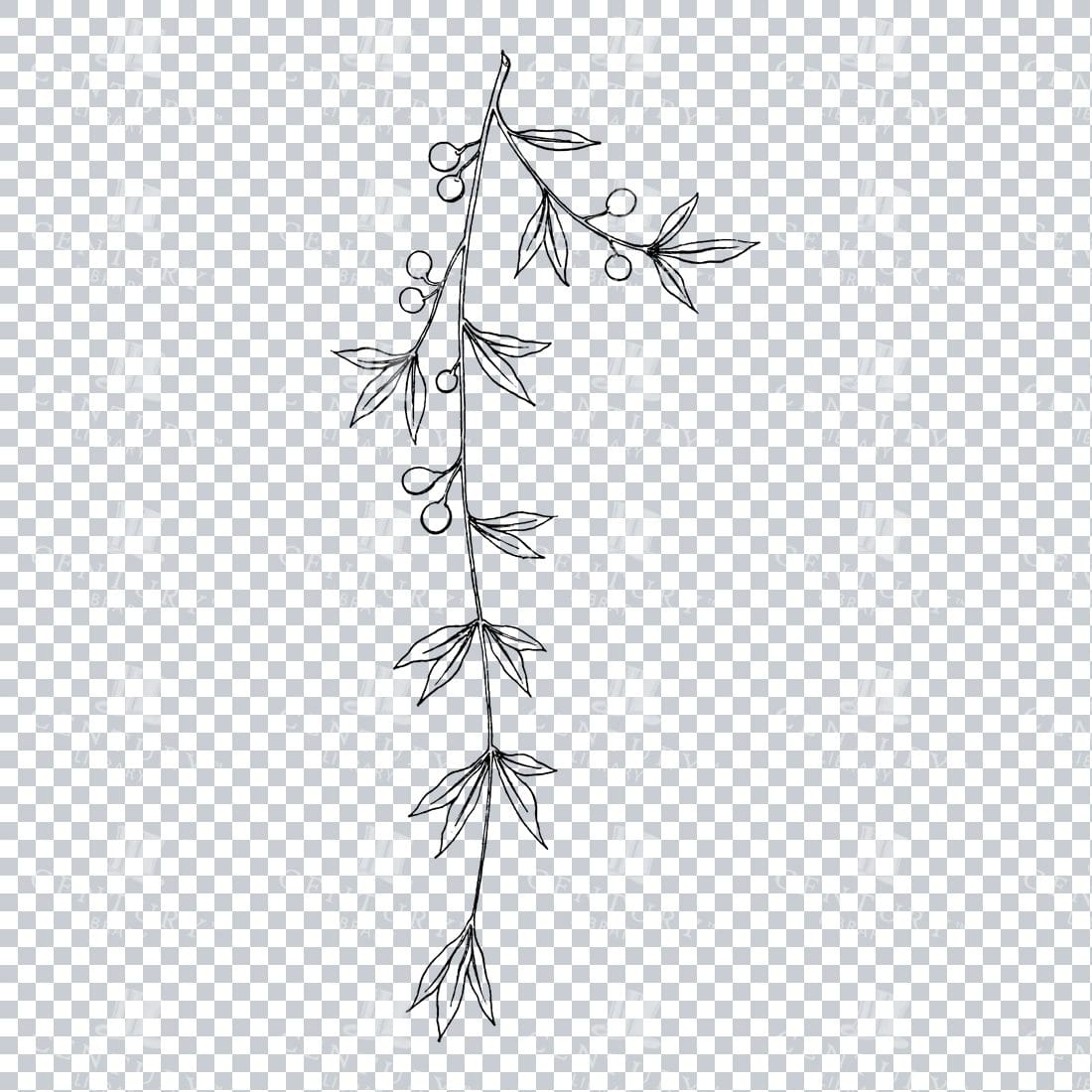 Vintage Decorative Line Art Illustration - Floral - Border - Frame - Pattern No.164