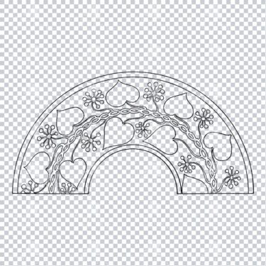 Vintage Decorative Line Art Illustration - Floral - Border - Frame - Pattern No.169