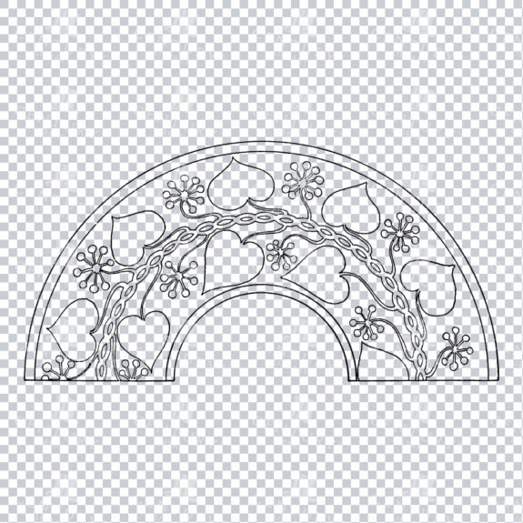 Vintage Decorative Line Art Illustration - Floral - Border - Frame - Pattern No.169