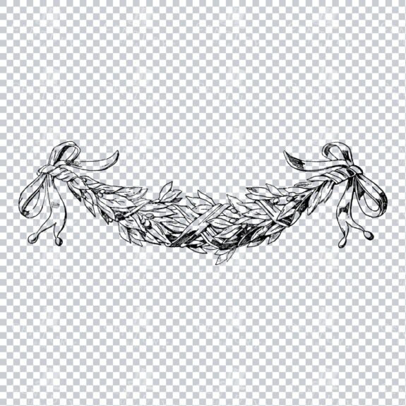 Vintage Decorative Line Art Illustration - Floral - Border - Frame - Pattern No.186