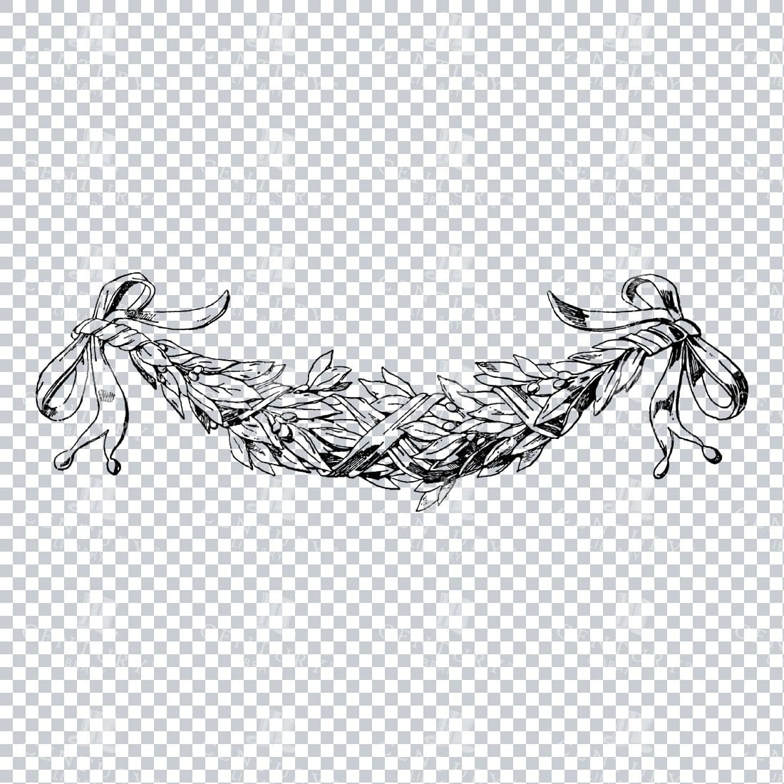 Vintage Decorative Line Art Illustration - Floral - Border - Frame - Pattern No.186
