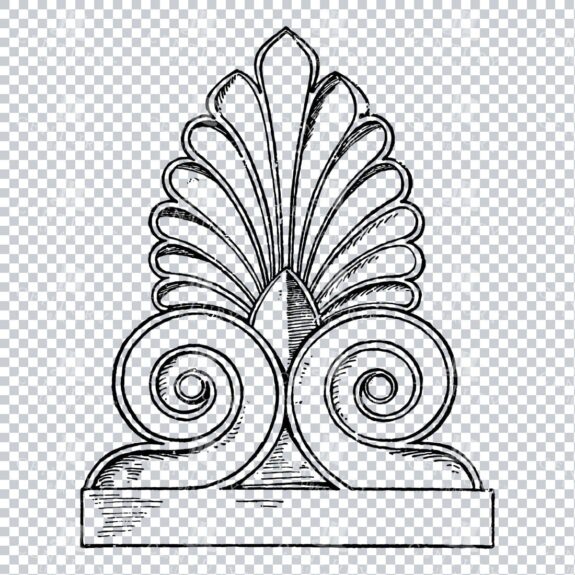 Vintage Decorative Line Art Illustration - Floral - Border - Frame - Pattern No.188