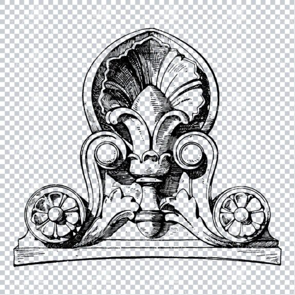 Vintage Decorative Line Art Illustration - Floral - Border - Frame - Pattern No.192