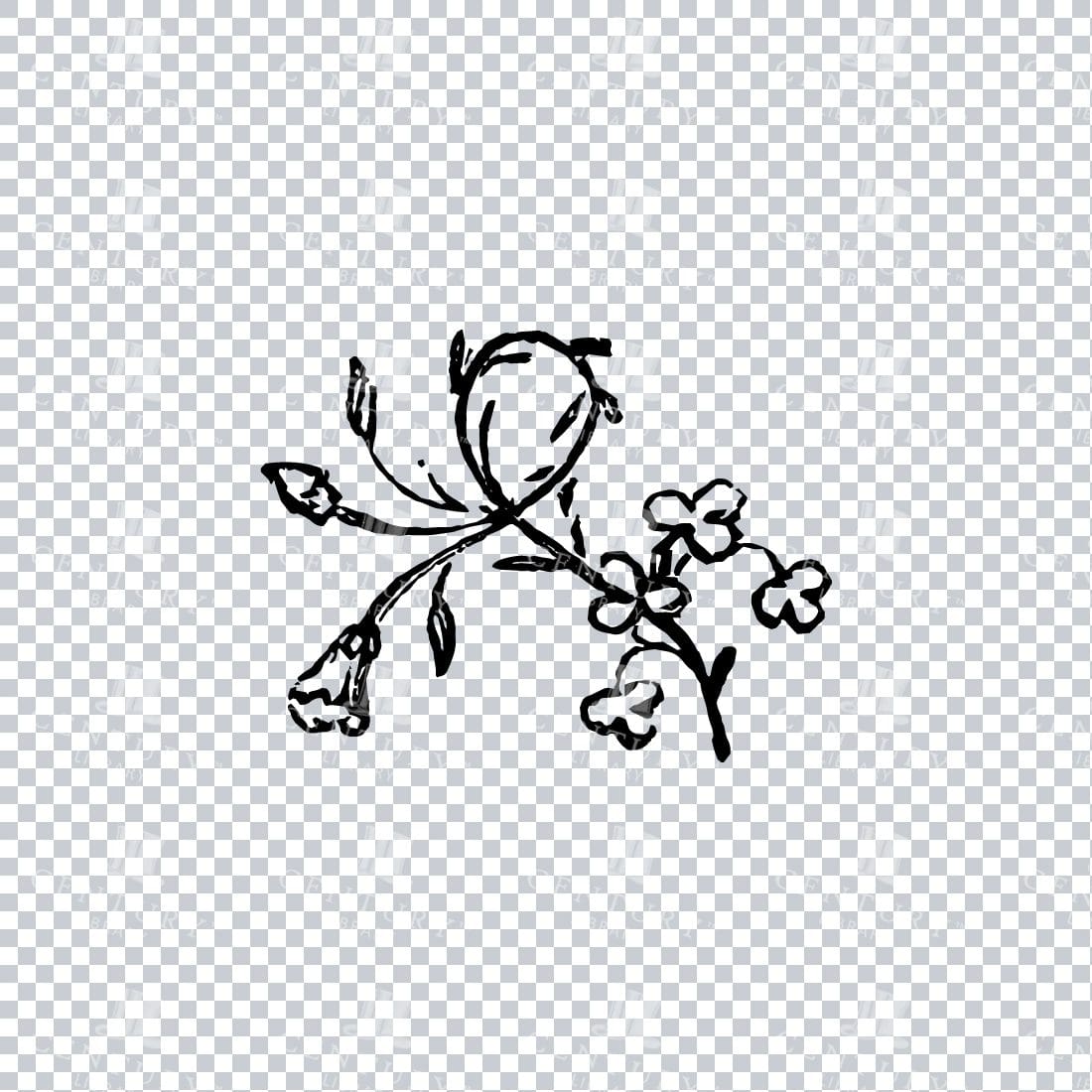 Vintage Decorative Line Art Illustration - Floral - Border - Frame - Pattern No.194