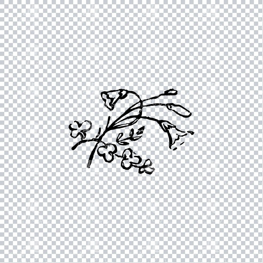Vintage Decorative Line Art Illustration - Floral - Border - Frame - Pattern No.200