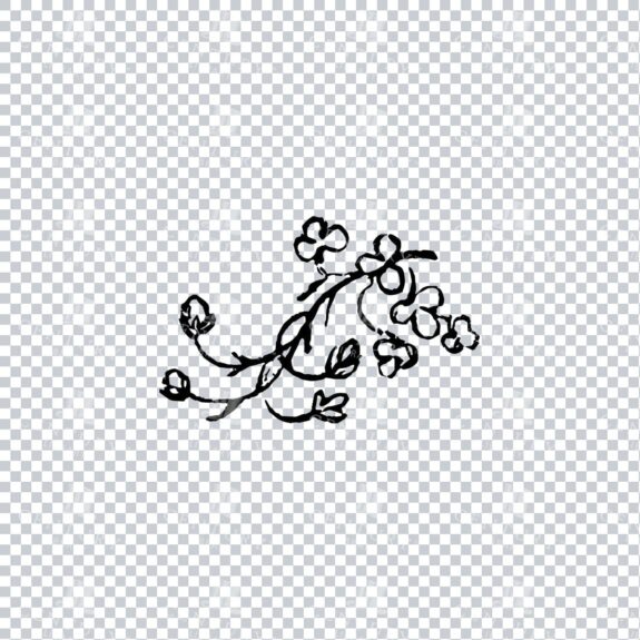 Vintage Decorative Line Art Illustration - Floral - Border - Frame - Pattern No.201