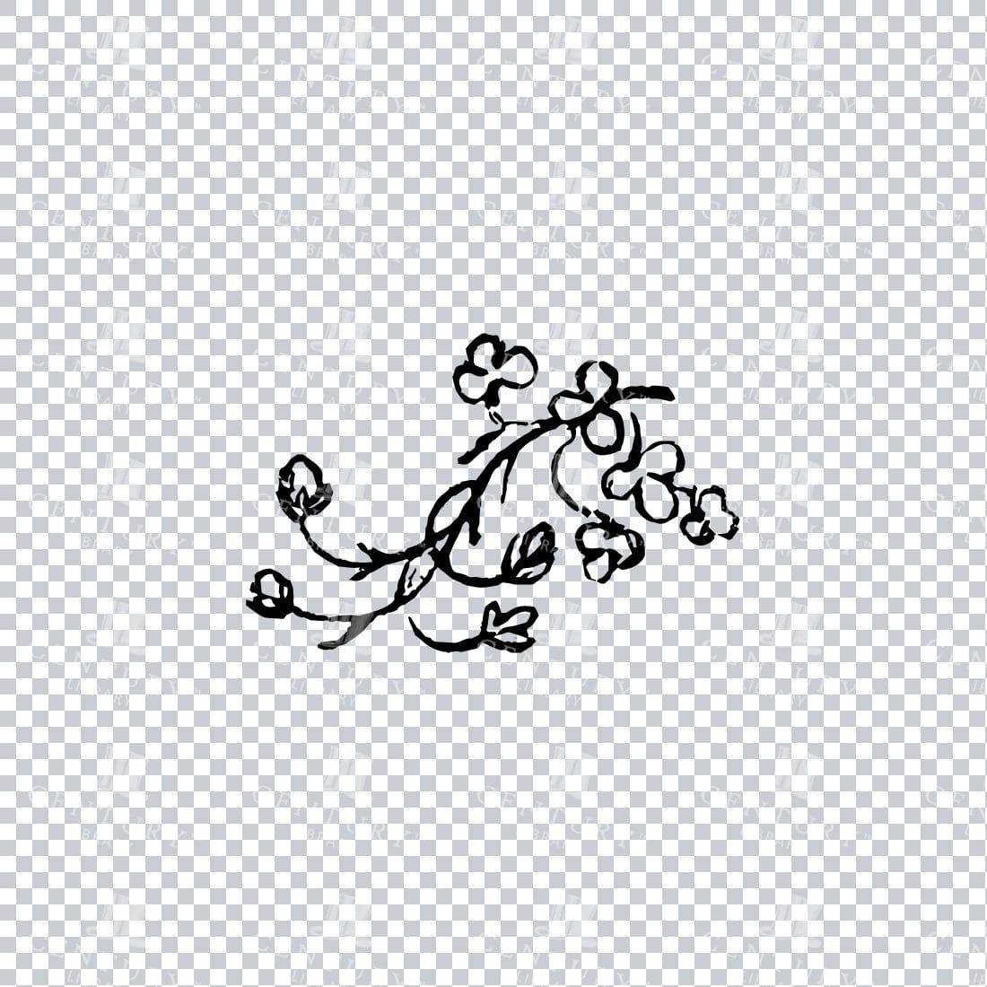 Vintage Decorative Line Art Illustration - Floral - Border - Frame - Pattern No.201