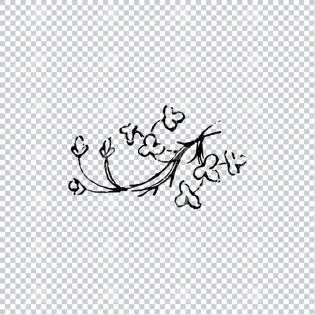 Vintage Decorative Line Art Illustration - Floral - Border - Frame - Pattern No.210