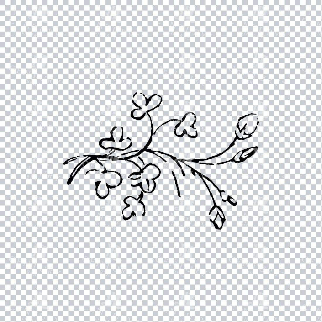 Vintage Decorative Line Art Illustration - Floral - Border - Frame - Pattern No.212