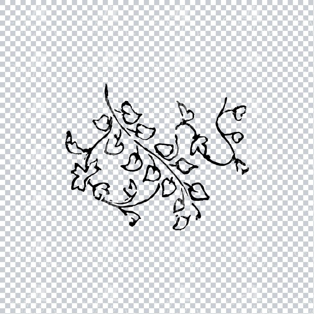 Vintage Decorative Line Art Illustration - Floral - Border - Frame - Pattern No.216