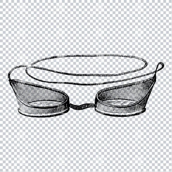 Vintage Illustration of Folding Eye Protectors - Steam Punk Glasses