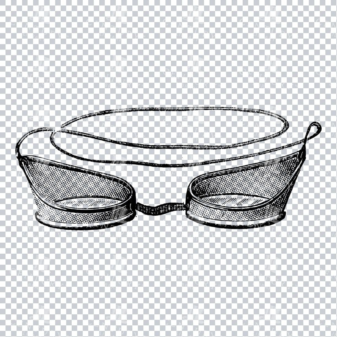 Vintage Illustration of Folding Eye Protectors - Steam Punk Glasses