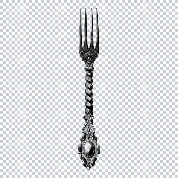 Antique Decorative Fork Illustration