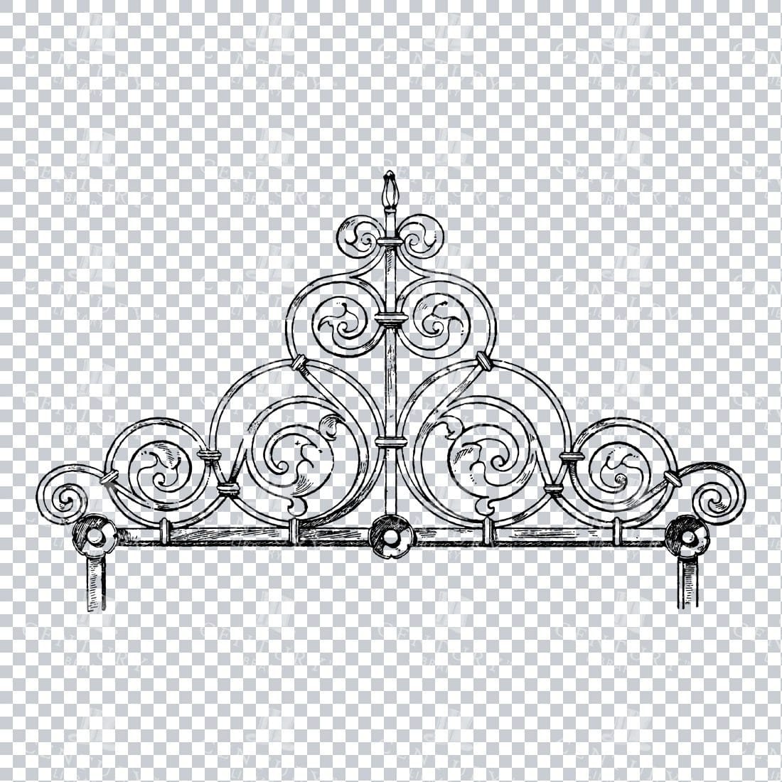 Vintage Decorative Line Art Illustration - Floral - Border - Frame - Pattern No.228