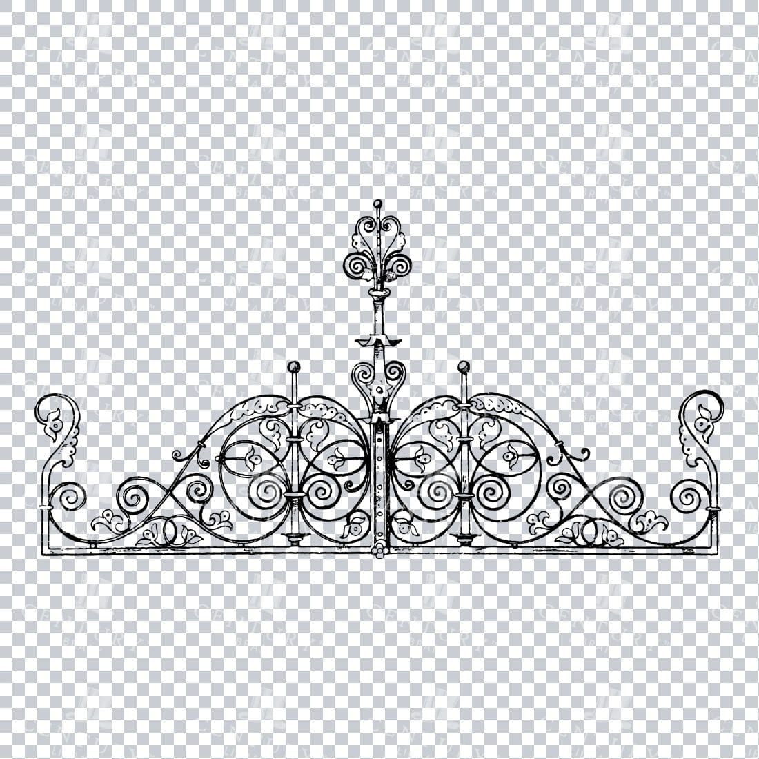 Vintage Decorative Line Art Illustration - Floral - Border - Frame - Pattern No.229