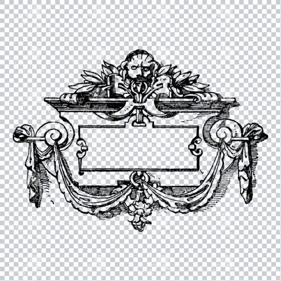 Vintage Decorative Line Art Illustration - Floral - Border - Frame - Pattern No.231