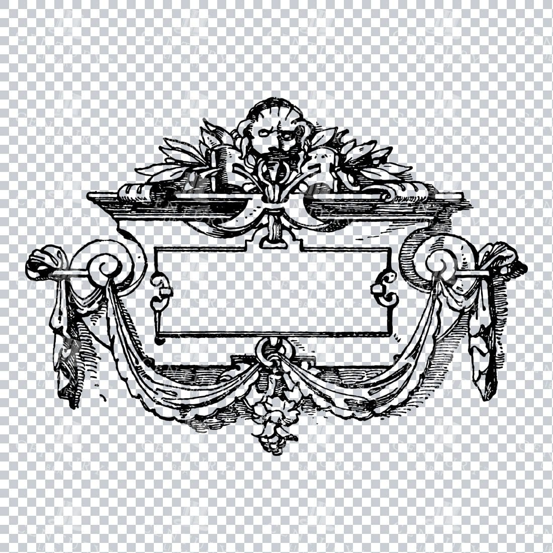 Vintage Decorative Line Art Illustration - Floral - Border - Frame - Pattern No.231