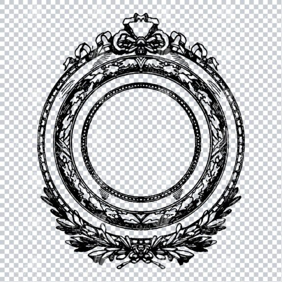 Vintage Decorative Line Art Illustration - Floral - Border - Frame - Pattern No.233
