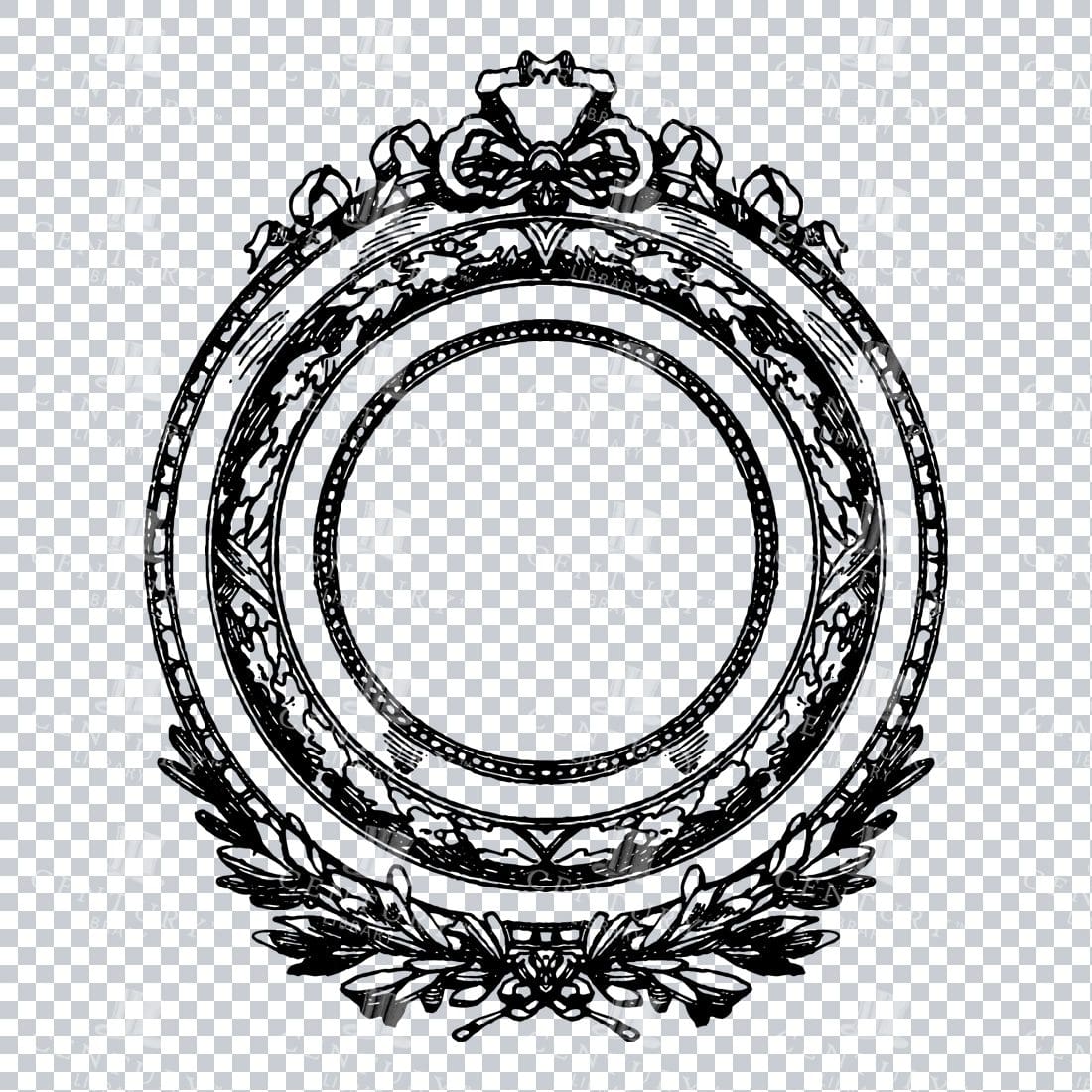 Vintage Decorative Line Art Illustration - Floral - Border - Frame - Pattern No.233