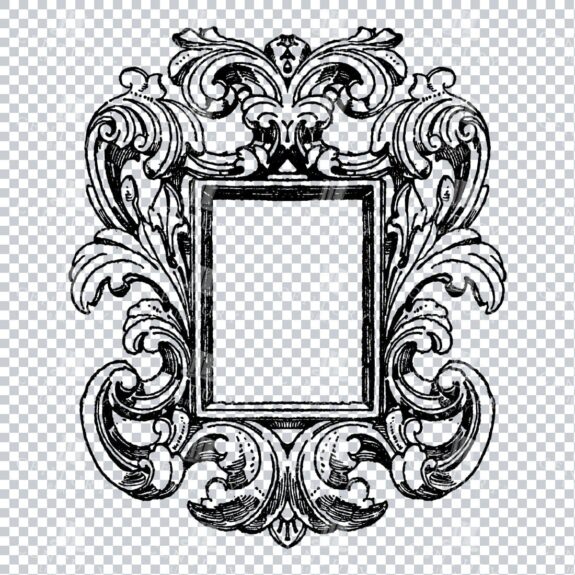 Vintage Decorative Line Art Illustration - Floral - Border - Frame - Pattern No.234