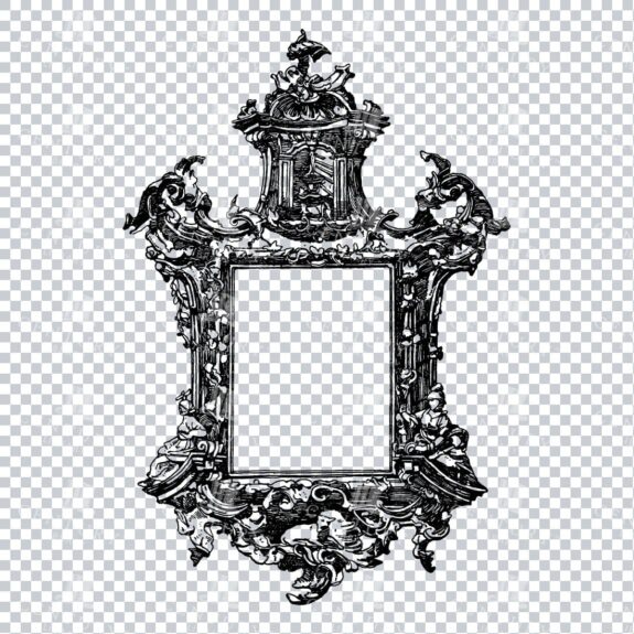 Vintage Decorative Line Art Illustration - Floral - Border - Frame - Pattern No.235