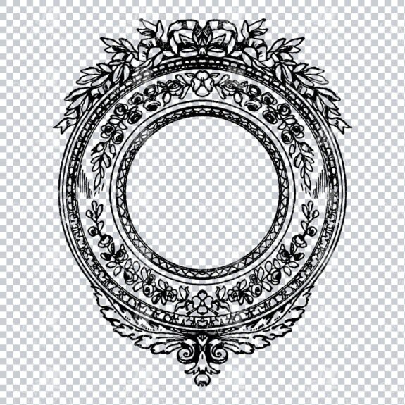 Vintage Decorative Line Art Illustration - Floral - Border - Frame - Pattern No.236
