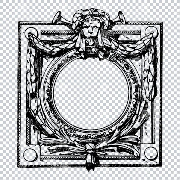 Vintage Decorative Line Art Illustration - Floral - Border - Frame - Pattern No.237