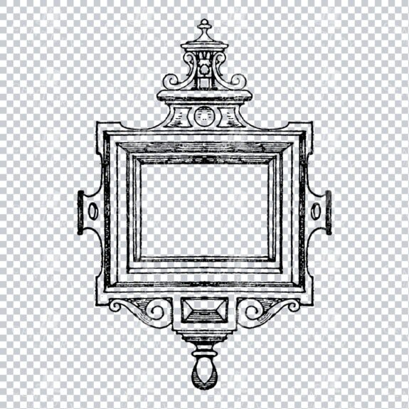 Vintage Decorative Line Art Illustration - Floral - Border - Frame - Pattern No.239