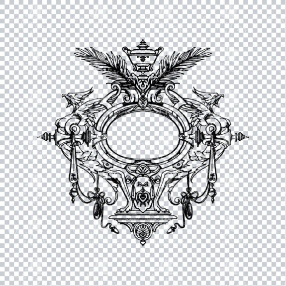 Vintage Decorative Line Art Illustration - Floral - Border - Frame - Pattern No.241