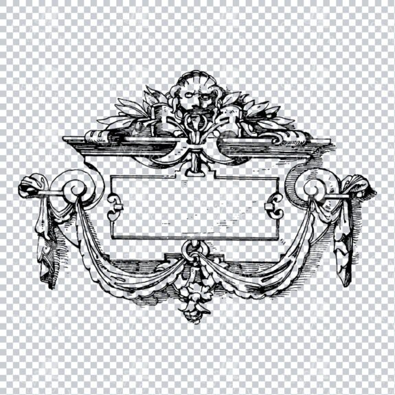 Vintage Decorative Line Art Illustration - Floral - Border - Frame - Pattern No.246