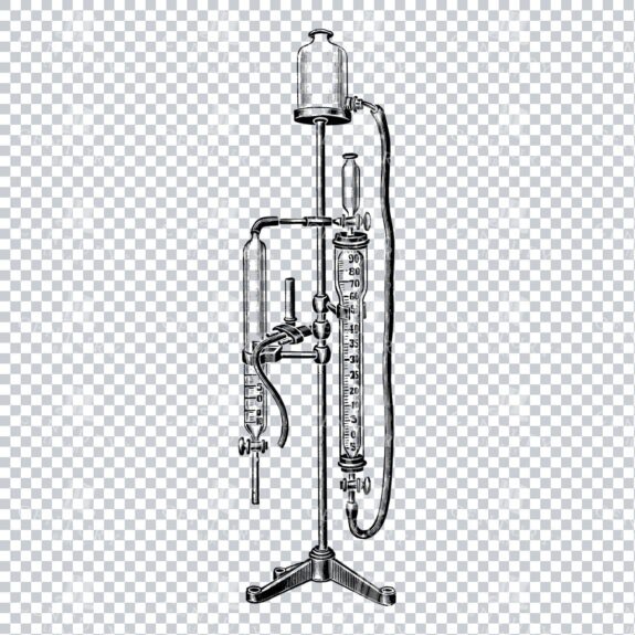 Vintage Illustration of Gas Analysis Scientific Apparatus