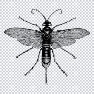 Vintage Illustration of an Insect - Fly