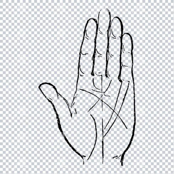 Vintage Palm Reading Illustration - Palm of Hand No.3
