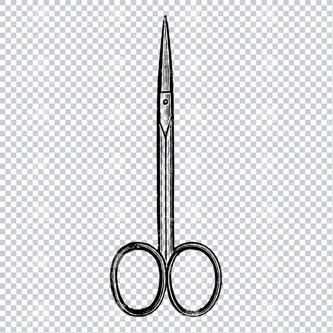 Vintage Illustration of a Pair of Scissors