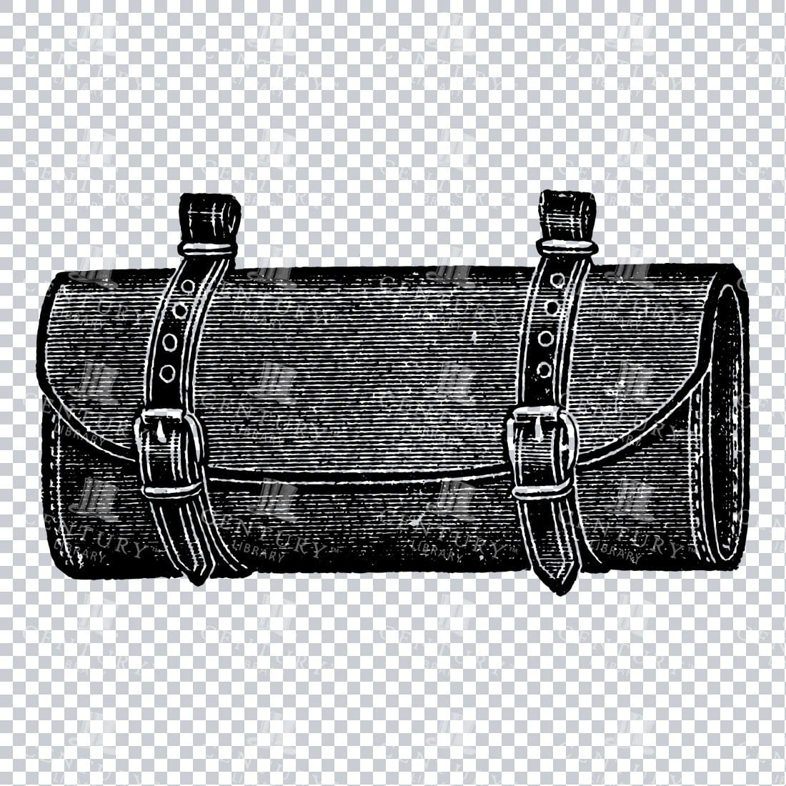 Vintage Line Art Illustration of a Bag No.1