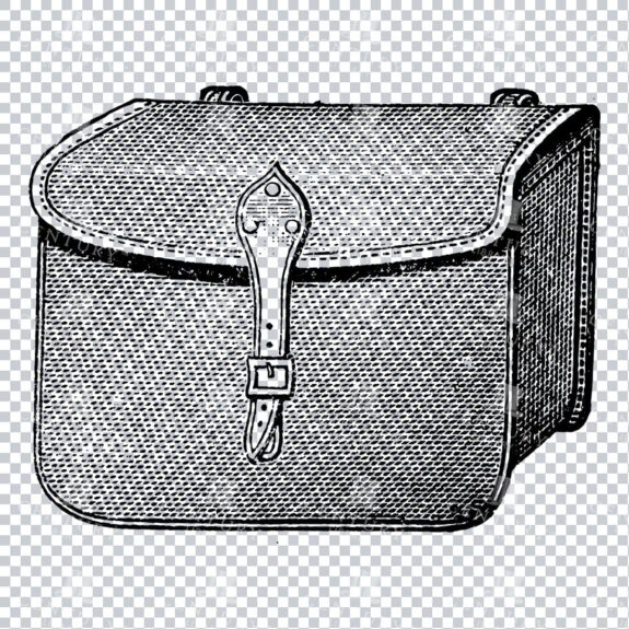 Vintage Line Art Illustration of a Bag No.2