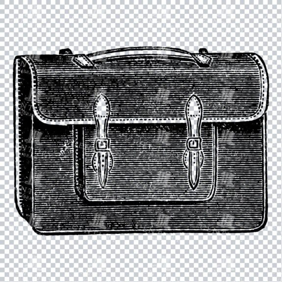 Vintage Line Art Illustration of a Bag No.3