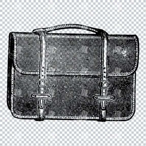 Vintage Line Art Illustration of a Bag No.4