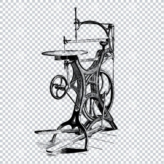 Vintage Engineering Illustration of a Hand Powered Drill Press