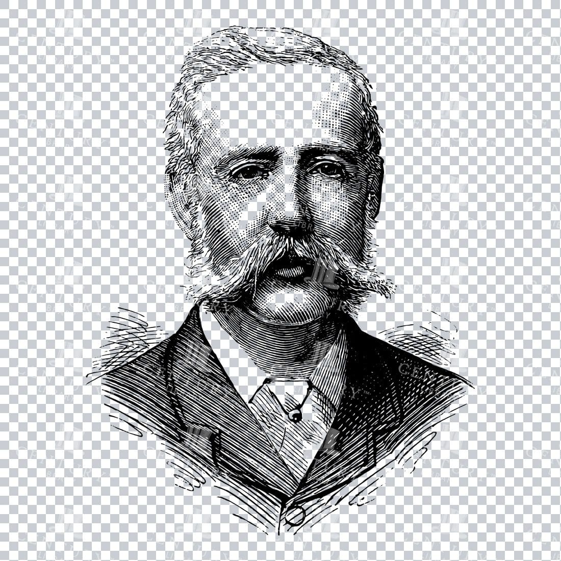 Portrait of Major Nevill - Antique Engraving