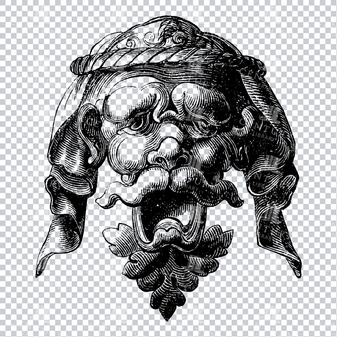 Illustration of a Grotesque Mask Design No.1