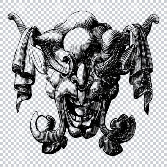 Illustration of a Grotesque Mask Design No.2