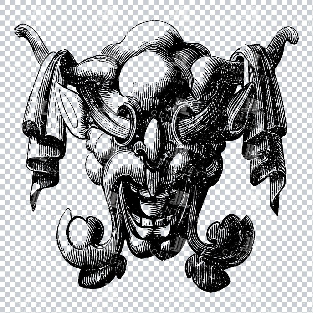 Illustration of a Grotesque Mask Design No.2