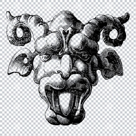 Illustration of a Grotesque Mask Design No.3