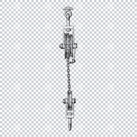 Vintage Line Art Mechanical Blueprint Illustration No.1
