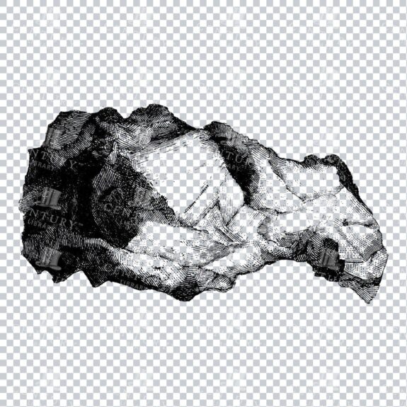 Antique Line Art Engraving Illustration - Mineralogy - Crystals - Precious Stones - No.25