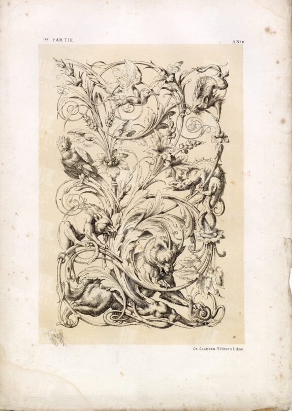 Windings and Chimeres - Vintage Decorative Arts Print - 1866
