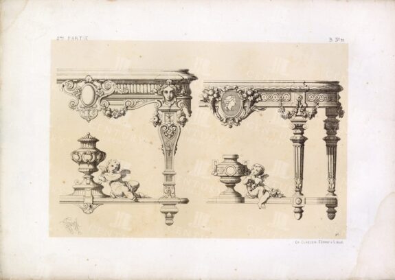 RARE Table Designs Examples from Louis XIV and XVI Genres