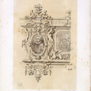 RARE Vintage Decorative Arts Print - 19th Century - Crowning Paneling